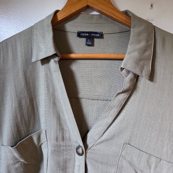 EUC LIKE NEW MOA MOA V NECK LOOSE FITTING SHIRT TOP SIZE LARGE - Picture 11 of 15